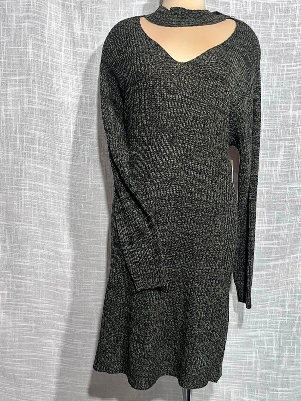 derek heart Knit Mini Dress Black & Gray Size 2X